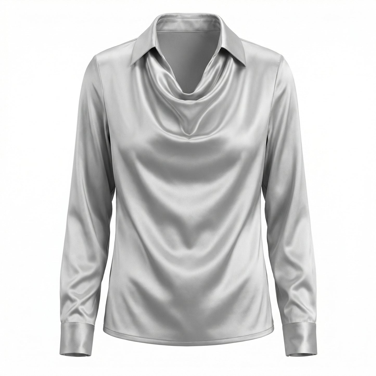 Harlow Women’s Polyester Long-Sleeve Blouse Draped-Collar