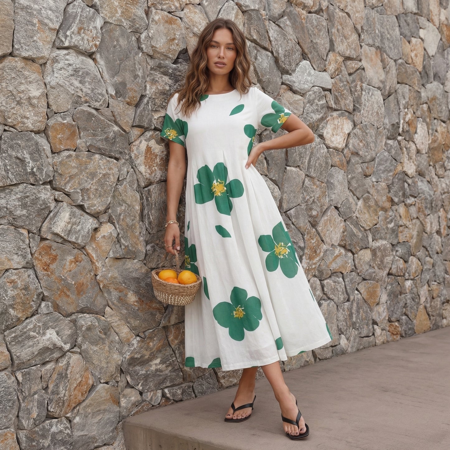Harper Women’s Polyester Short-Sleeve Maxi Dress Pullover