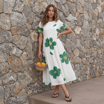 Harper Women’s Polyester Short-Sleeve Maxi Dress Pullover