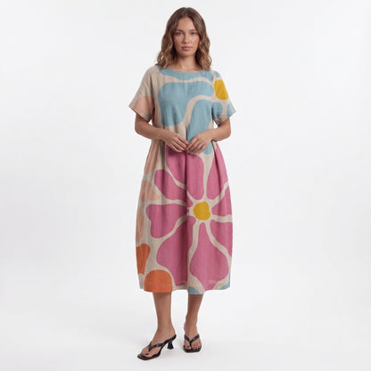 Harper Women’s Polyester Short-Sleeve Maxi Dress Pullover