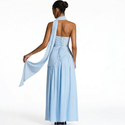 Inès | Women’s Crepe Strapless Maxi Dress with Scarf