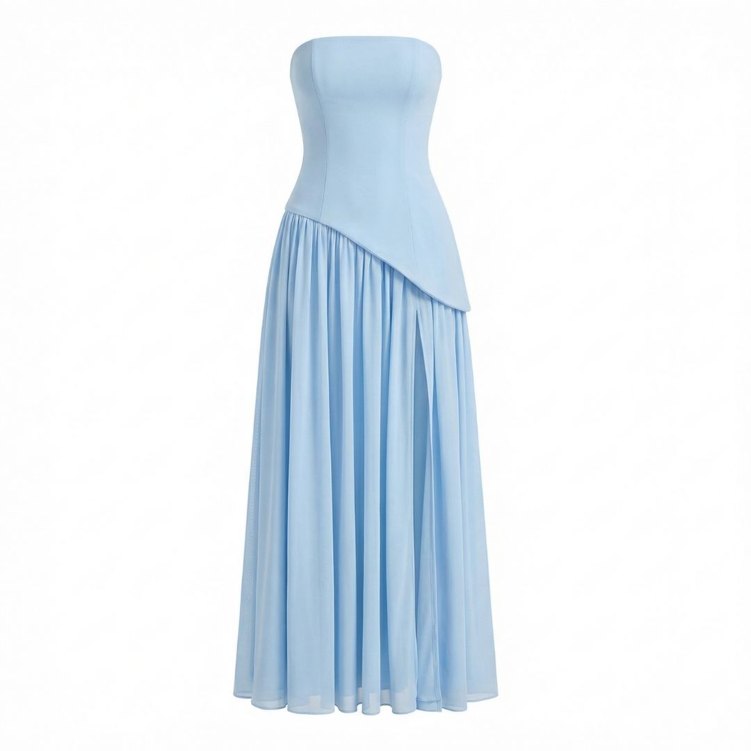 Inès | Women’s Crepe Strapless Maxi Dress with Scarf