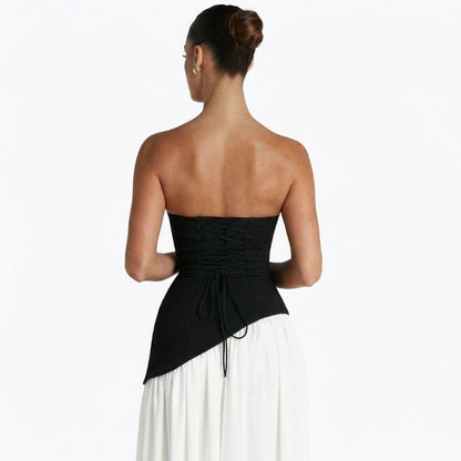 Inès | Women’s Crepe Strapless Maxi Dress with Scarf