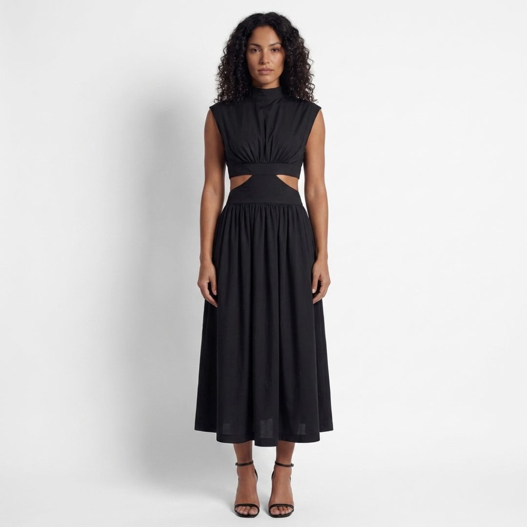 Isabelle Women’s Cut-Out Waist Sleeveless Midi Dress
