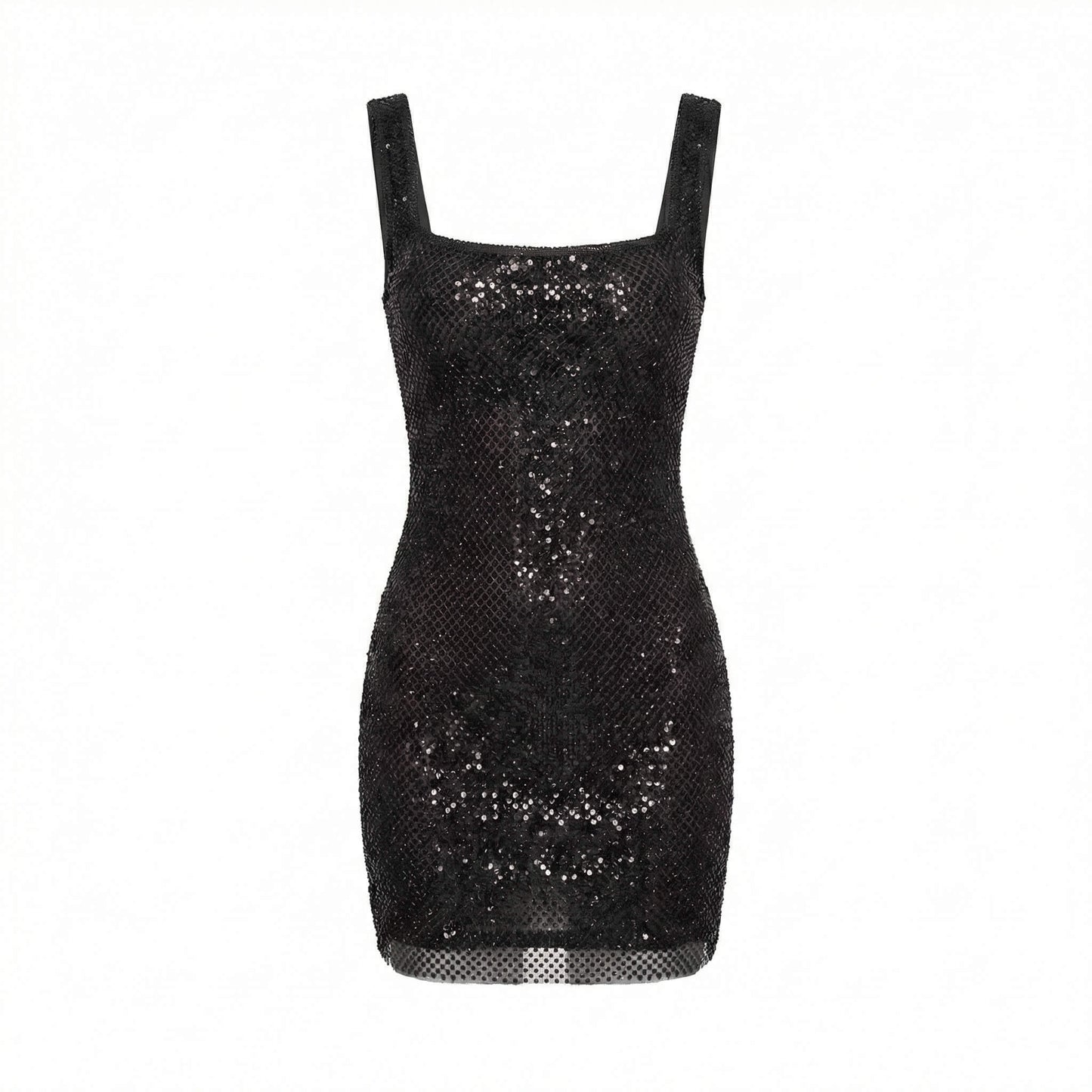 Isaline | Women’s Polyester Sleeveless Mini Dress, Square-Neck