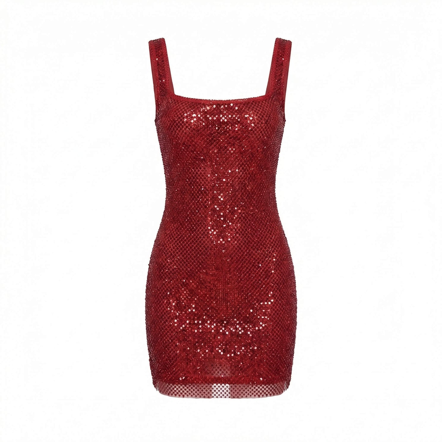 Isaline | Women’s Polyester Sleeveless Mini Dress, Square-Neck