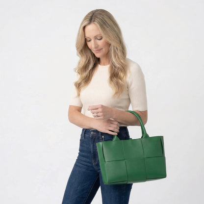 Léonie | Women’s Geometric Panel Shopper Tote Dual-Handle