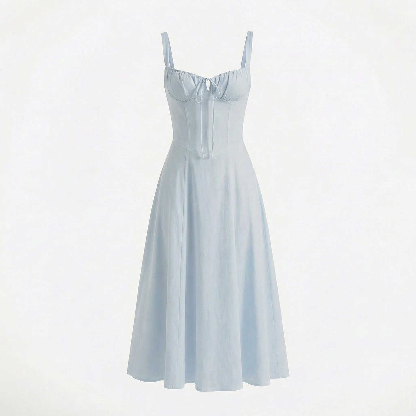 Lina | Women’s Lace-Up Sweetheart Midi Dress