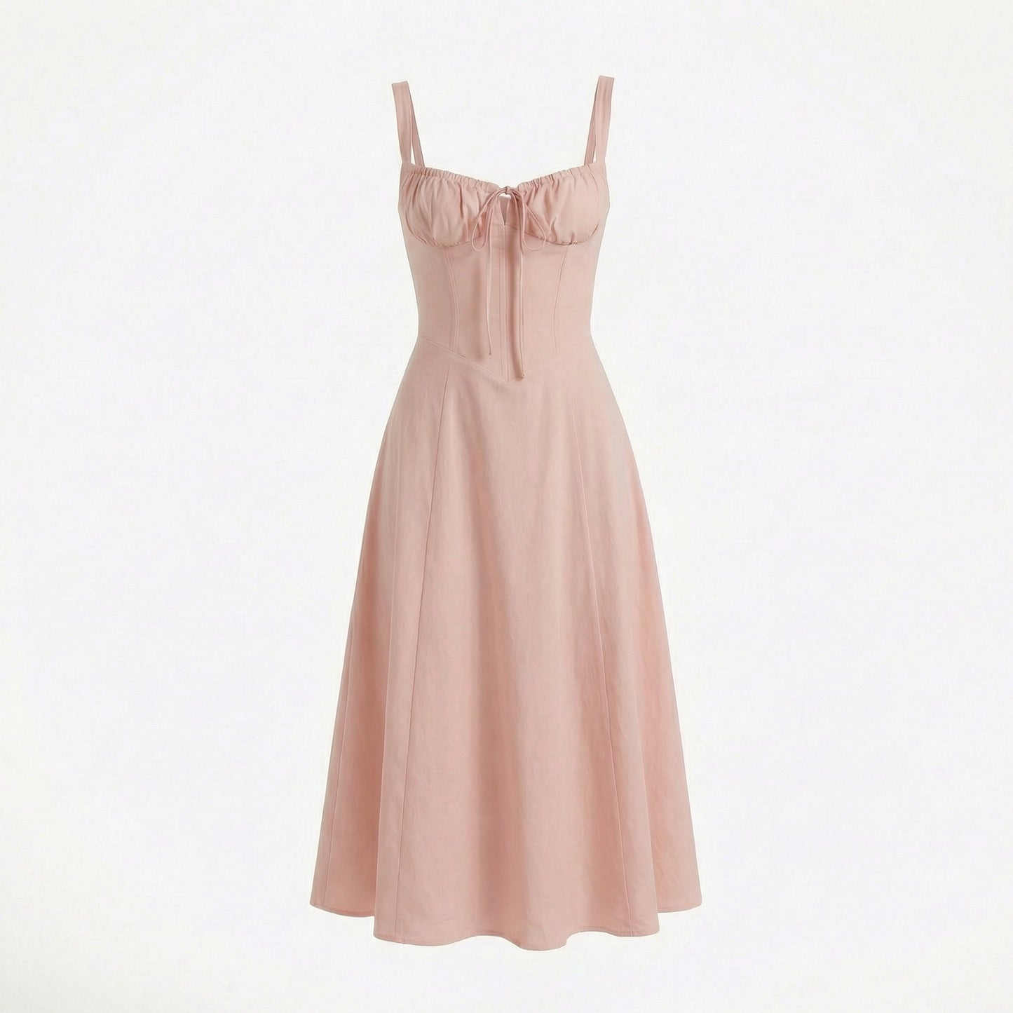 Lina | Women’s Lace-Up Sweetheart Midi Dress