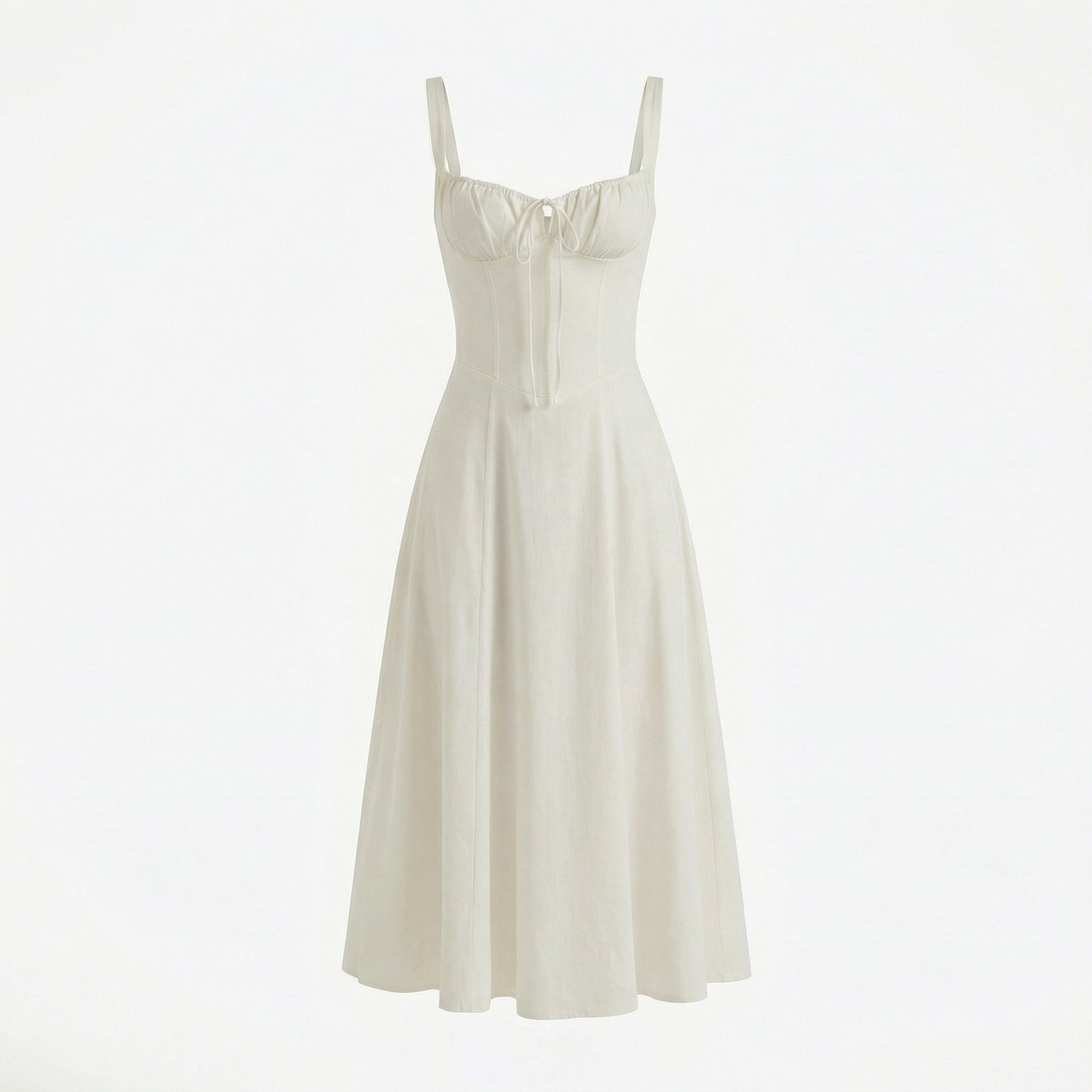 Lina | Women’s Lace-Up Sweetheart Midi Dress