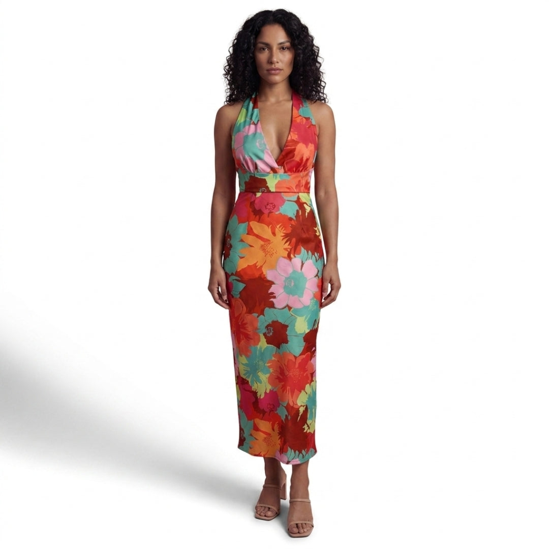 Liora Women’s Printed Halter-Neck Midi Dress