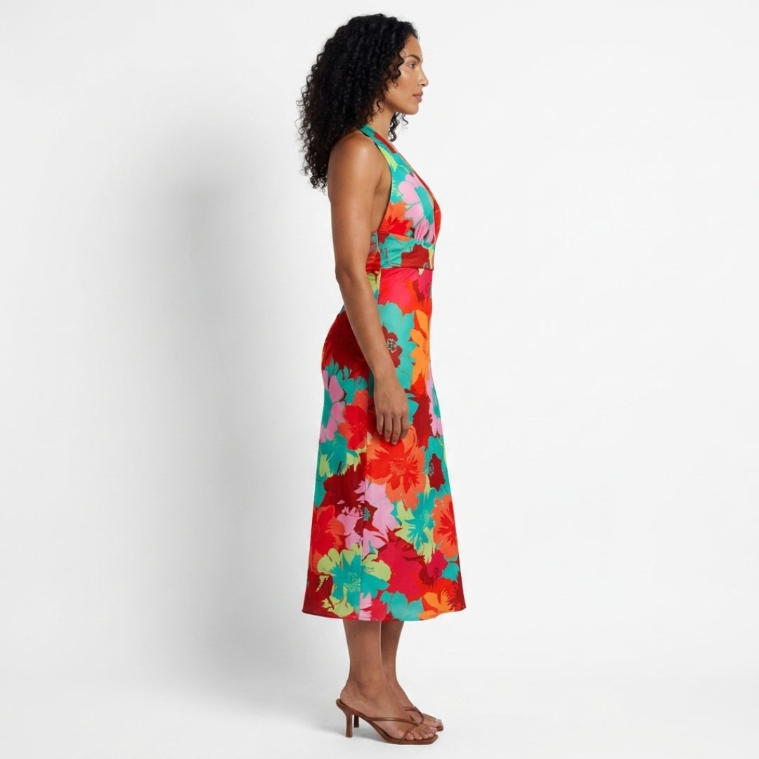 Liora Women’s Printed Halter-Neck Midi Dress