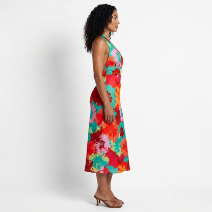 Liora Women’s Printed Halter-Neck Midi Dress