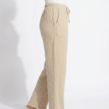 Lucien Women’s Textured Drawstring Wide-Leg Pants