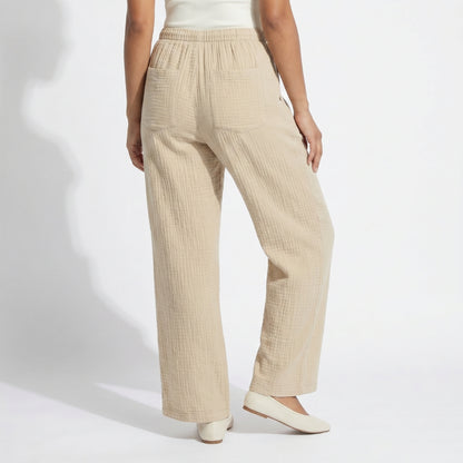 Lucien Women’s Textured Drawstring Wide-Leg Pants