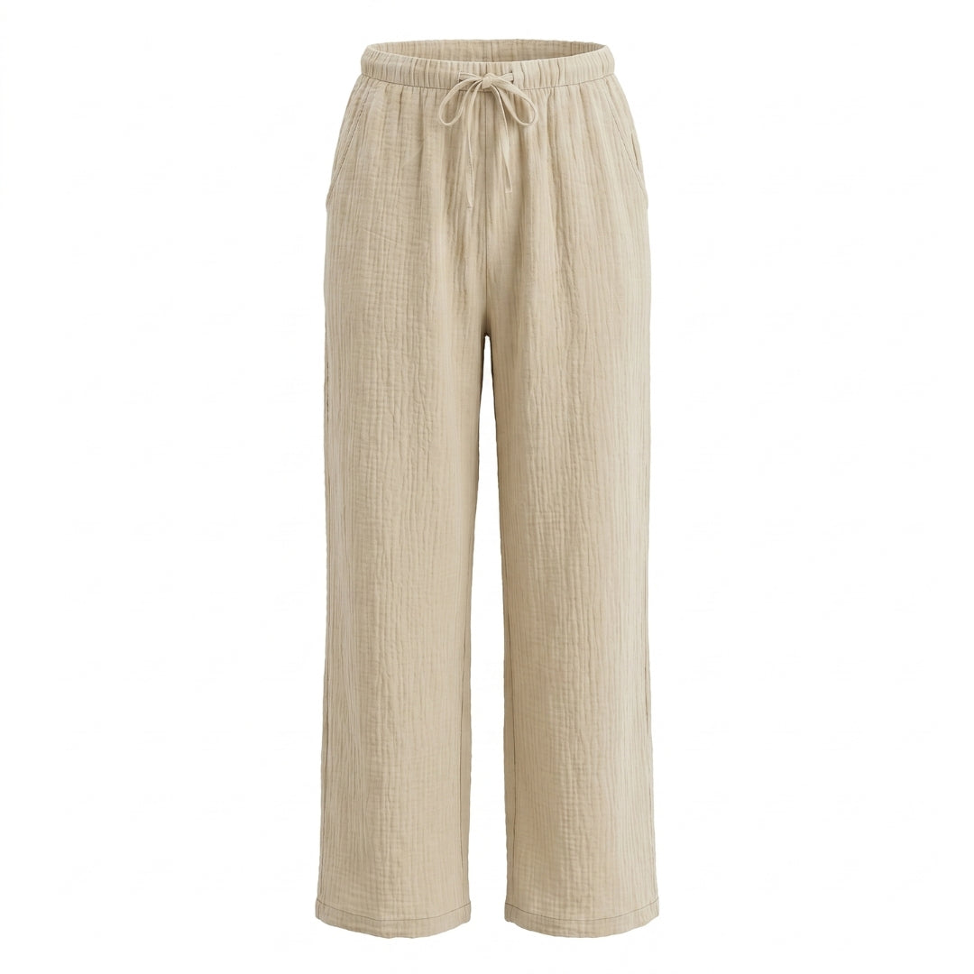 Lucien Women’s Textured Drawstring Wide-Leg Pants
