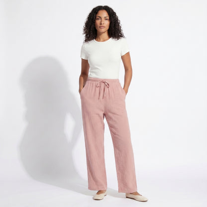 Lucien Women’s Textured Drawstring Wide-Leg Pants