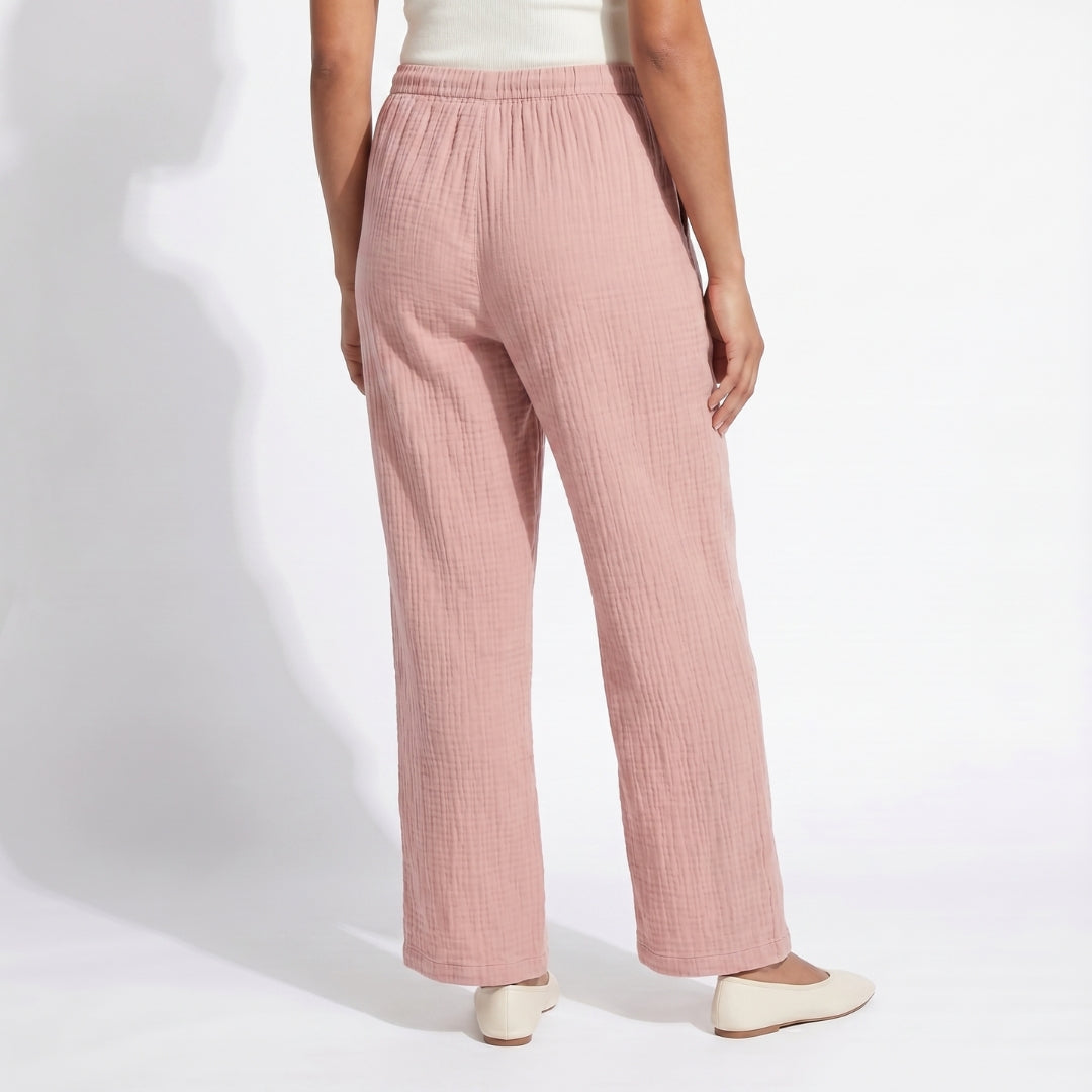 Lucien Women’s Textured Drawstring Wide-Leg Pants