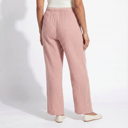 Lucien Women’s Textured Drawstring Wide-Leg Pants