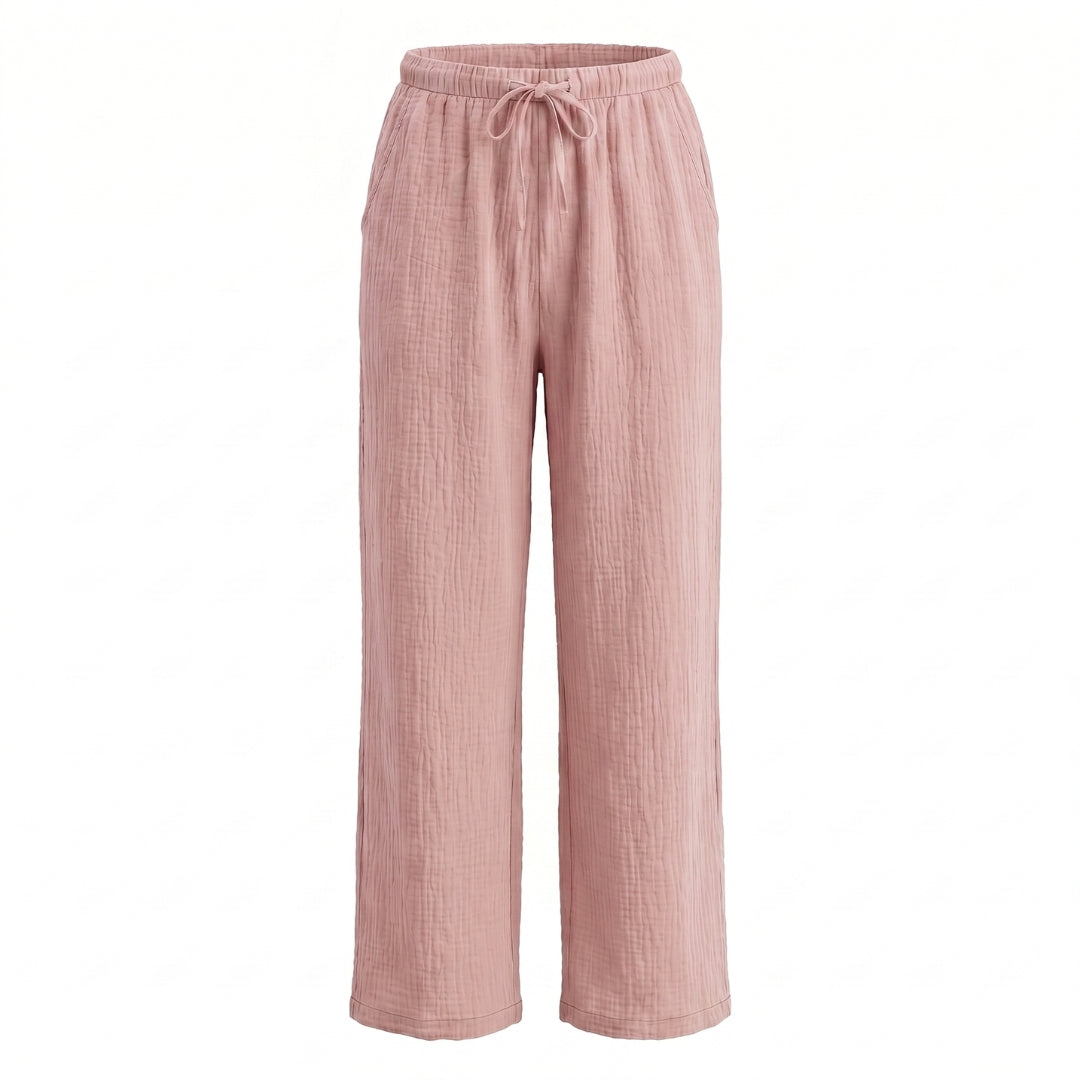 Lucien Women’s Textured Drawstring Wide-Leg Pants