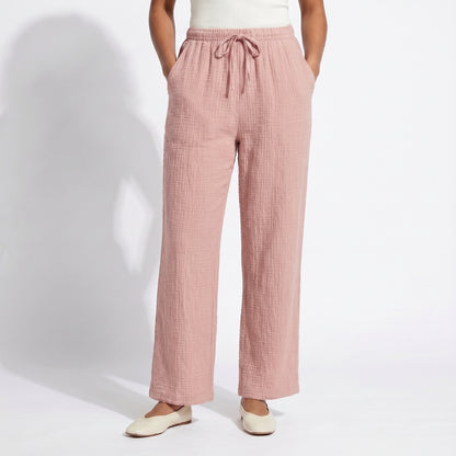 Lucien Women’s Textured Drawstring Wide-Leg Pants