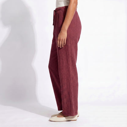 Lucien Women’s Textured Drawstring Wide-Leg Pants