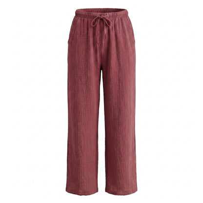 Lucien Women’s Textured Drawstring Wide-Leg Pants