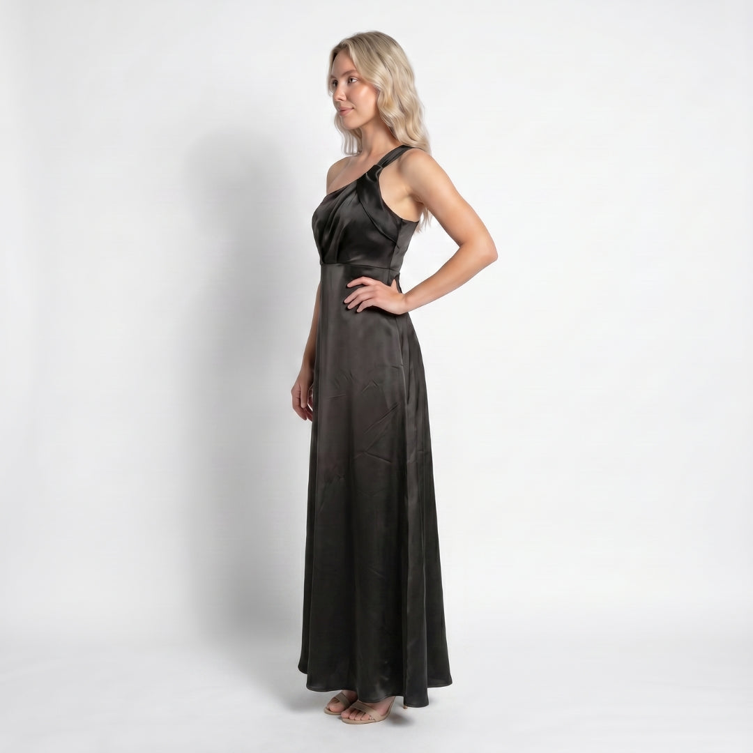 Lucienne Women’s Satin One-Shoulder Maxi Dress