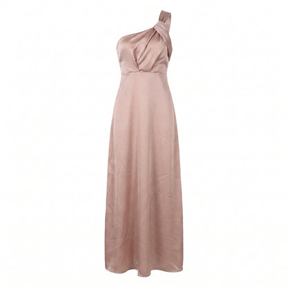 Lucienne Women’s Satin One-Shoulder Maxi Dress