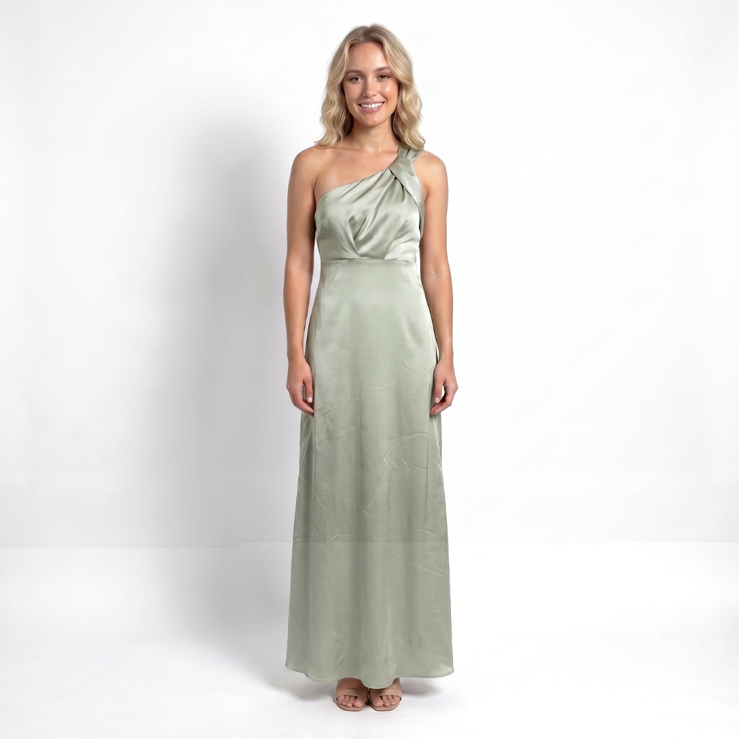 Lucienne Women’s Satin One-Shoulder Maxi Dress