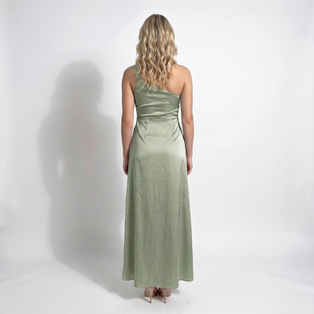 Lucienne Women’s Satin One-Shoulder Maxi Dress