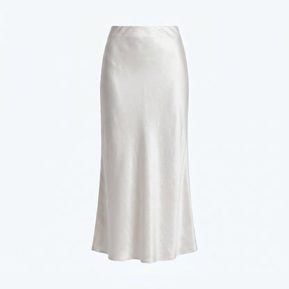 Lumi Women's Maxi Skirt Satin High Waist, Fluid A-Line