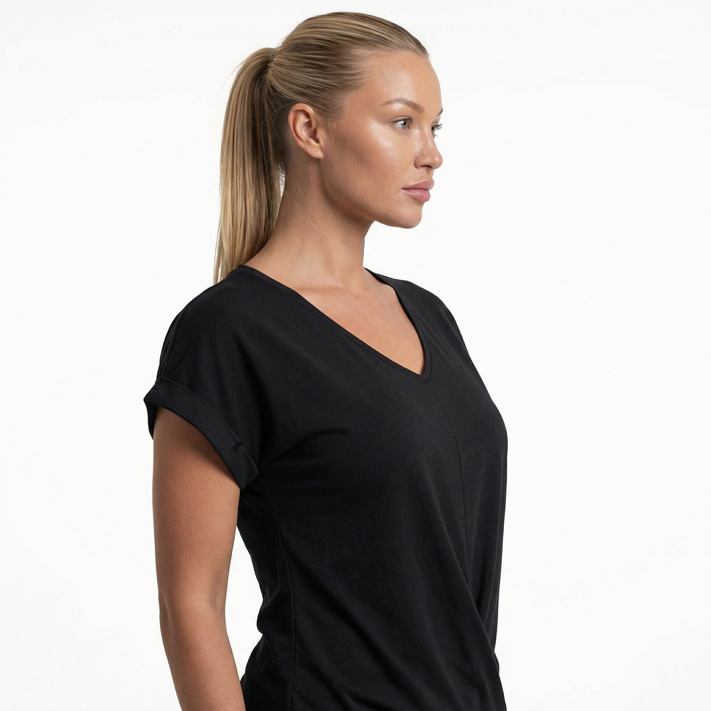 Lydia Women’s Polyester Short-Sleeve Blouse V-Neck Twist