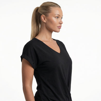 Lydia Women’s Polyester Short-Sleeve Blouse V-Neck Twist