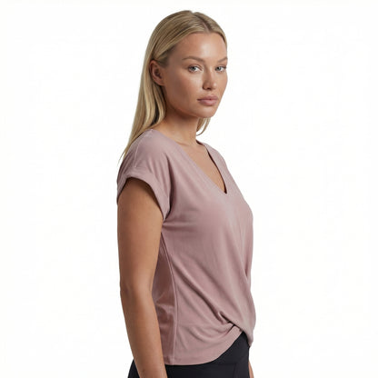 Lydia Women’s Polyester Short-Sleeve Blouse V-Neck Twist