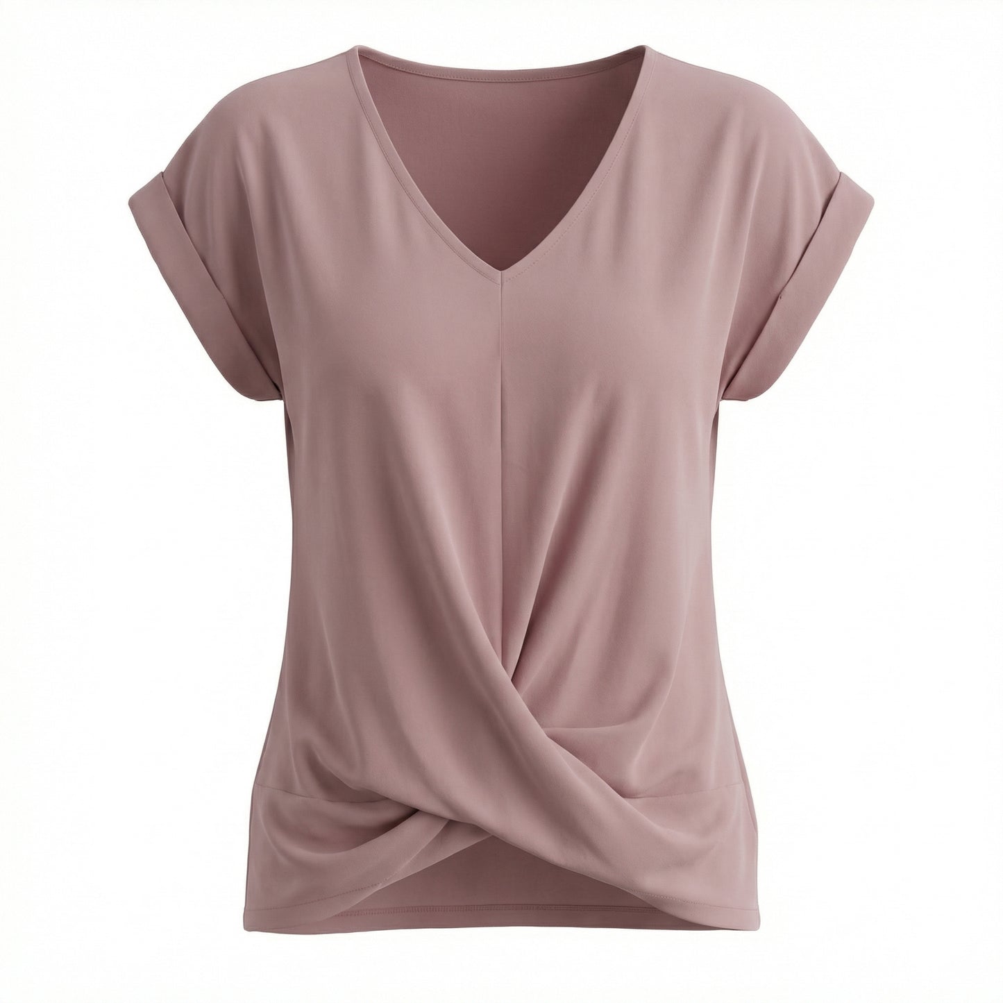 Lydia Women’s Polyester Short-Sleeve Blouse V-Neck Twist