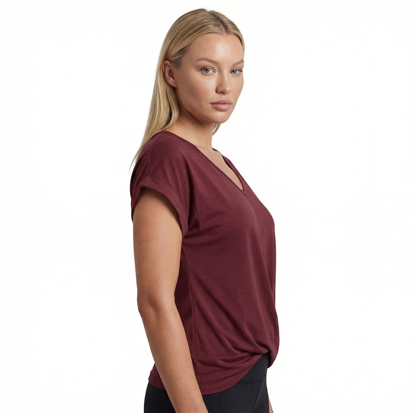 Lydia Women’s Polyester Short-Sleeve Blouse V-Neck Twist