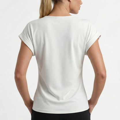 Lydia Women’s Polyester Short-Sleeve Blouse V-Neck Twist