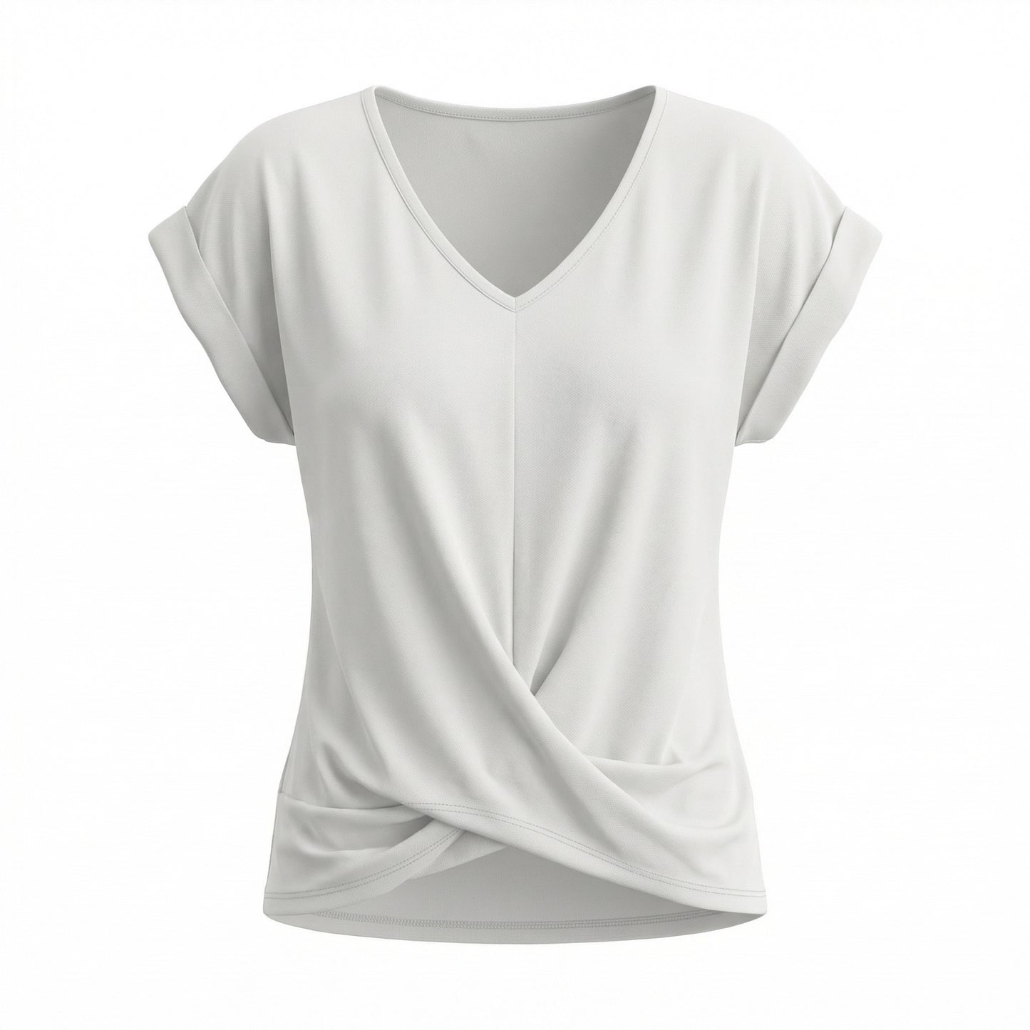 Lydia Women’s Polyester Short-Sleeve Blouse V-Neck Twist
