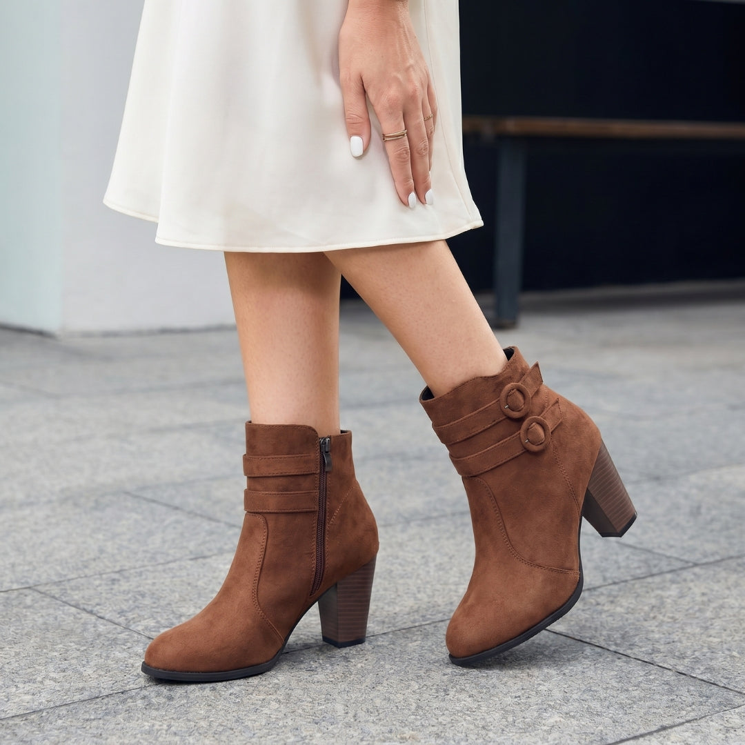 Madeleine Women’s Suede Block-Heel Ankle Boots