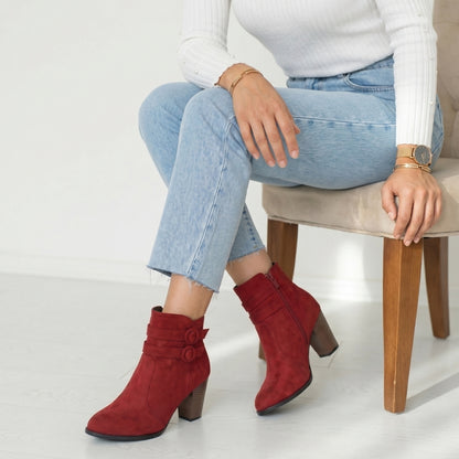 Madeleine Women’s Suede Block-Heel Ankle Boots