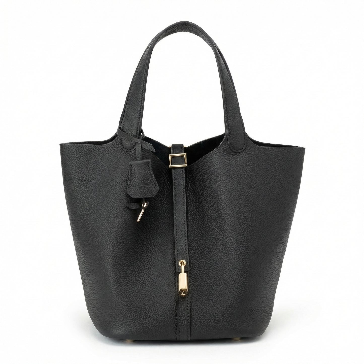 Maëlle | Women’s Leather Bucket Bag with Lock Detail