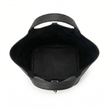 Maëlle | Women’s Leather Bucket Bag with Lock Detail