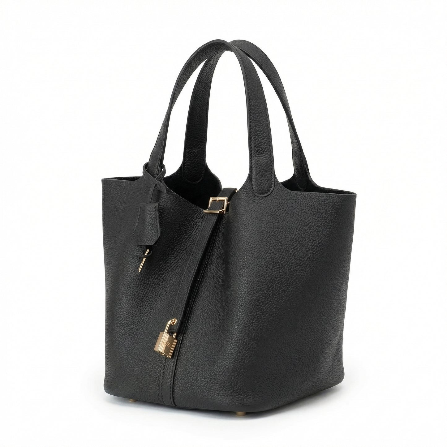 Maëlle | Women’s Leather Bucket Bag with Lock Detail