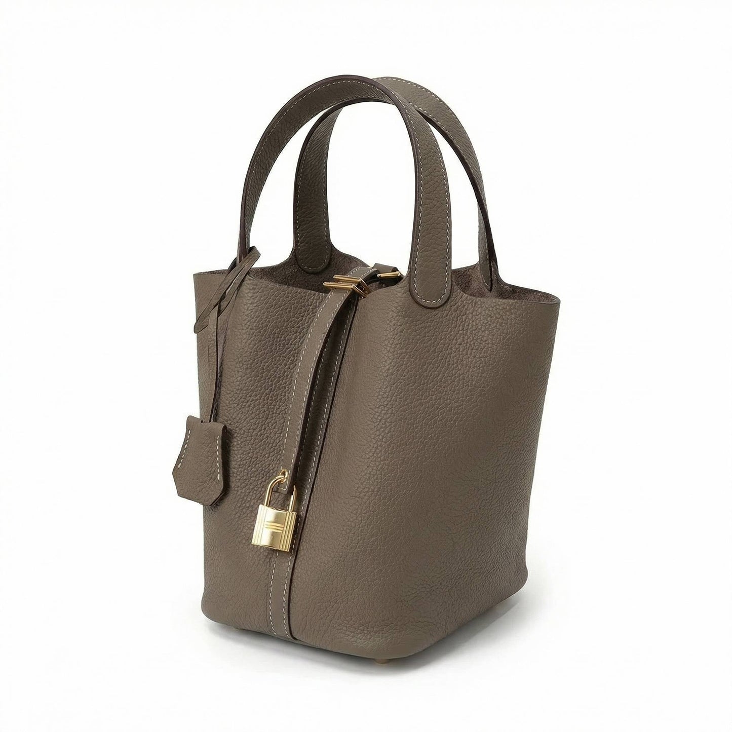 Maëlle | Women’s Leather Bucket Bag with Lock Detail