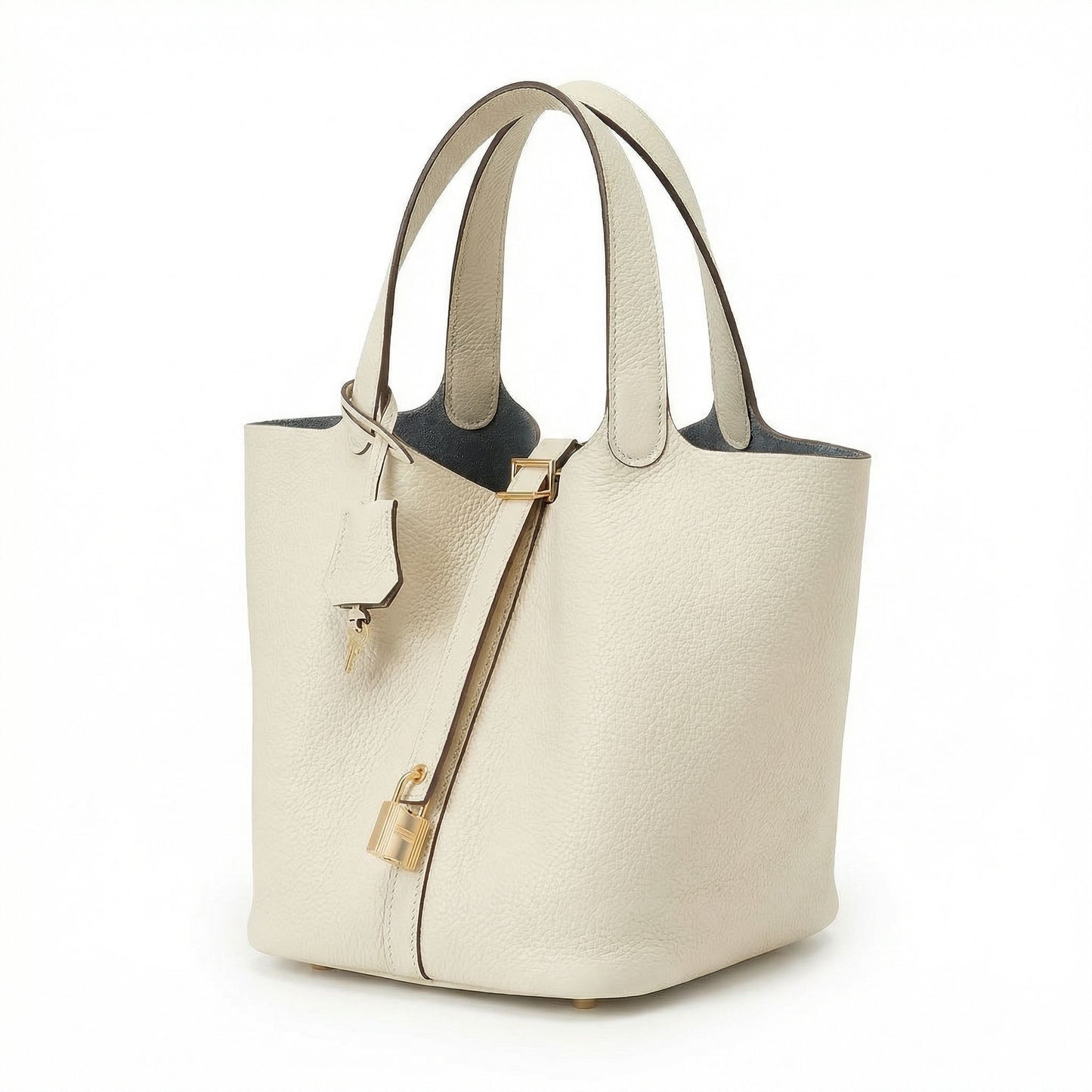 Maëlle | Women’s Leather Bucket Bag with Lock Detail