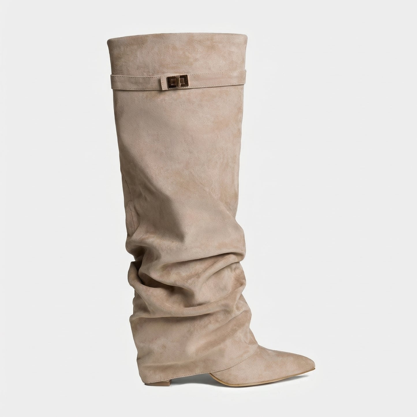 Maëlle Women’s Slouchy Suede Knee-High Boots Buckle
