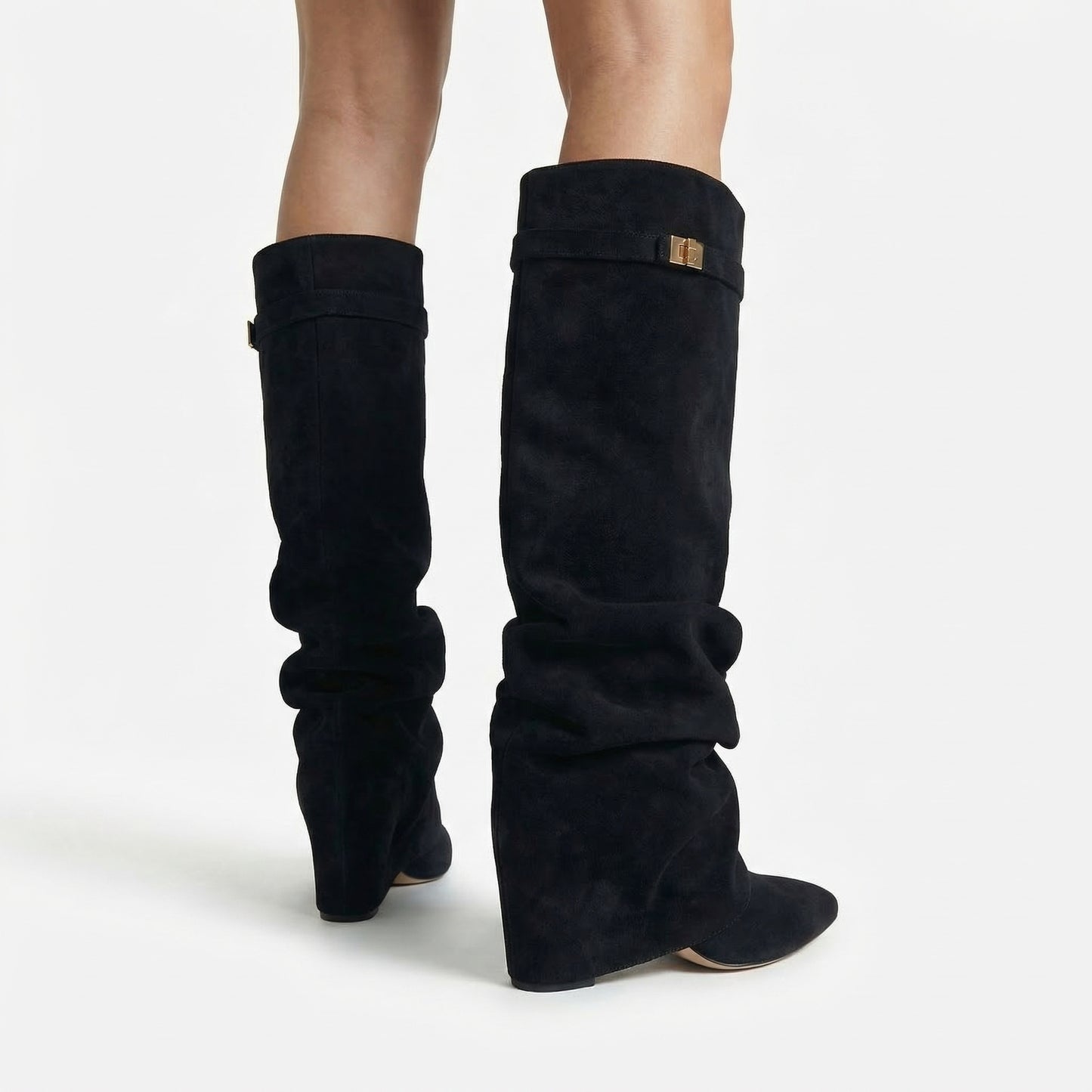 Maëlle Women’s Slouchy Suede Knee-High Boots Buckle
