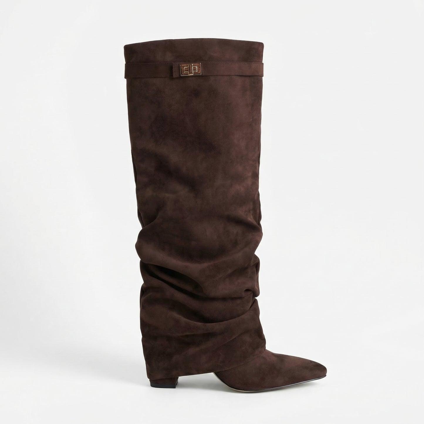 Maëlle Women’s Slouchy Suede Knee-High Boots Buckle
