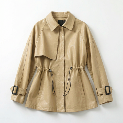 Manhattan | Sheepskin Leather Cinched-Waist Jacket